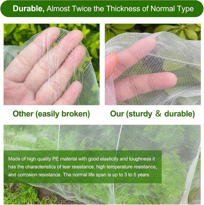 Jevrench Garden Netting, Durable Ultra Fine Garden Netting, Garden Plant Cover Row Cover Makes Plants, Vegetables, Fruits, and Flowers Grow Better (10ft x 35ft) - Image 4